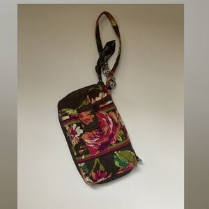 Vera Bradley Floral Wristlet - Brown and Pink